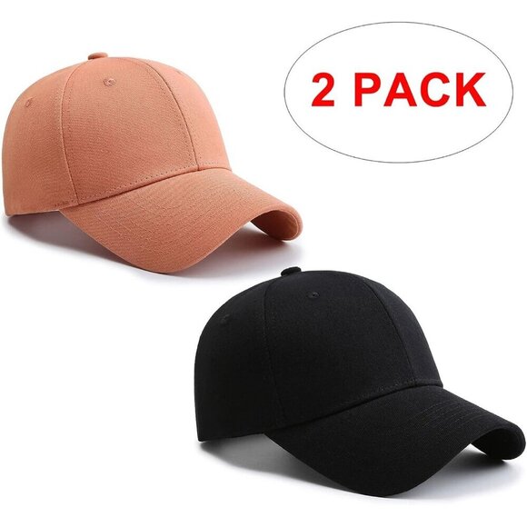 2 Packs Black+orange Baseball Cap Golf Dad Hat For Men And Women main image 6